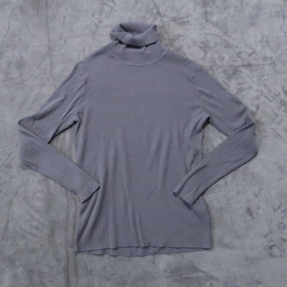 H&M Sweater Women XL Gray Knit Turtleneck Pullover Stretch Minimalist Classy Lot - Picture 4 of 15